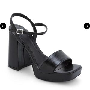 bp Women's Black Strappy Heels Noelle Platform Sandal 11